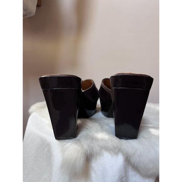 Michael Kors Brown Leather 70s Retro "Dizzy" Platform Sandals Chunky Heels 7.5 - Picture 7 of 10